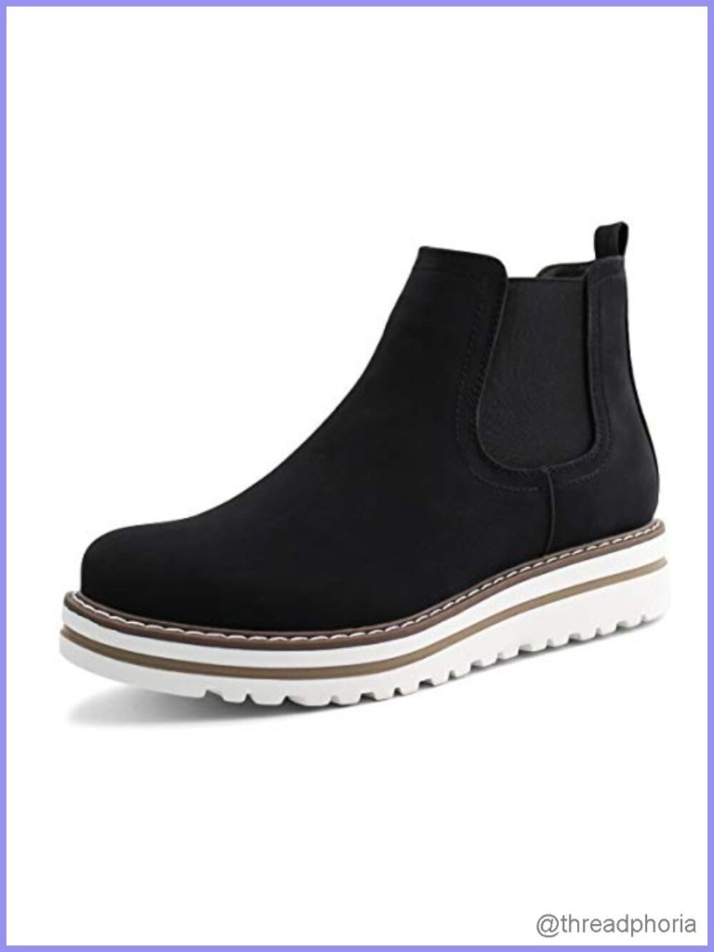 Chelsea Ankle Wedge Boots Synthetic Round Toe Low Heel Casual Booties